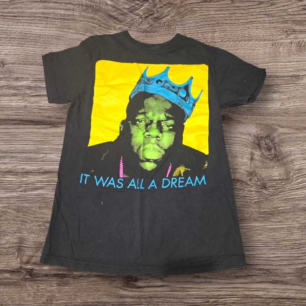 Dream Graphic Black Tee with Yellow and Blue